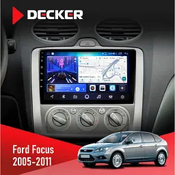 Штатна магнітола Ford Focus 2 2005-2011 Black Decker D9-006 4x64, 4G Decker (НФ-00008726)