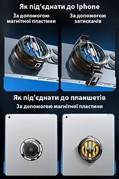 Кулер активне охолодження для телефону / планшета Memo CX07 c магнітним і механічним кріпленням Black (18517) - мініатюра 2