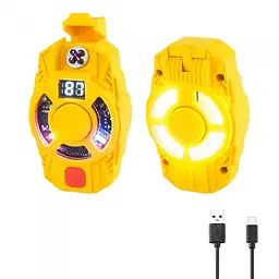 Електроімпульсна usb дугова запальничка з ліхтариком жовта D73-1-COB