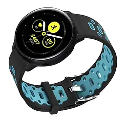 Спортивний ремінець Primo Perfor Classic для годинника Samsung Galaxy Watch Active/Active 2 Black Blue - мініатюра 2