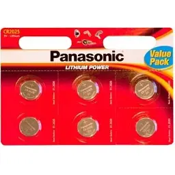 Батарейка Panasonic CR 2025 х 6 LITHIUM (CR-2025EL/6B)