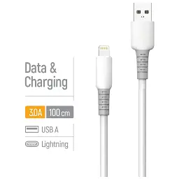 Дата кабель USB 2.0 AM to Lightning 1.0m 3A liquid silicone white ColorWay (CW-CBUL093-WT) - мініатюра 5