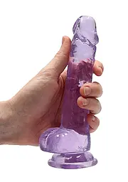 Фалоімітатор RealRock Crystal Clear 7”, 19 см (фіолетовий) - мініатюра 5