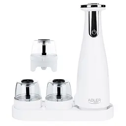 Набір з 3 млинів для спецій солі та перцю Adler AD 4449w на USB - мініатюра 6