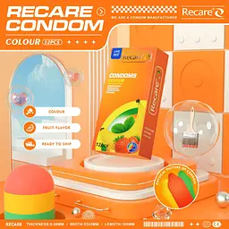 Презервативи Recare Color Fruit Flavour Condoms 12 шт, аромати: м'ята, банан, полуниця - мініатюра 5