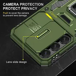 Ударостійкий чохол Camshield Army Ring для Samsung Galaxy S22+ Оливковий / Army Green - мініатюра 2