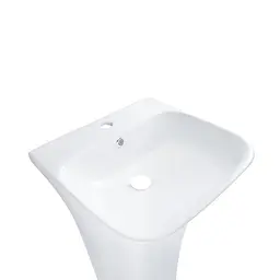 Умивальник підлоговий Qtap Crow 450x435x835 мм White + донний клапан PU02O, Білий - мініатюра 3