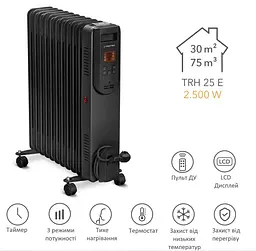 Обігрівач масляний Trotec TRH 25 E 2500W Black (1410000720) - мініатюра 3