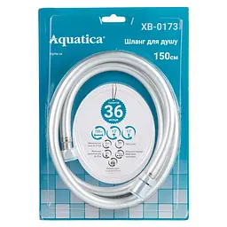 Шланг для ручного душу Aquatica 1/2" PVC 3-х шаровий з підшипником сріблястий 150 см (9791611) - мініатюра 2