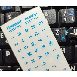Наклейка на клавіатуру BestKey mini Pro 3,5х3мм, прозора основа, 70, синій (BKmPRO/BluTr/052) - мініатюра 2