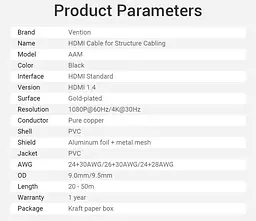 Кабель Vention HDMI-HDMI V 1.4 3 м (AAMBI) - мініатюра 2