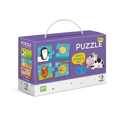 Навчальна гра-пазл "Хто Що їсть" DoDo Toys 300118, 24 елементи-12 пар