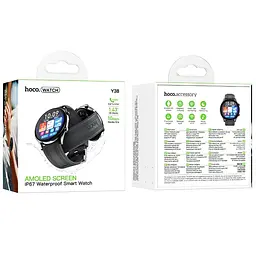 Смарт-годинник Y38 Smart sports watch (call version) Black Hoco teh0030173 - мініатюра 2