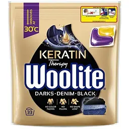 Капсули для прання Woolite Для чорних та джинсових тканин З кератином 33 шт. (5900627094145)