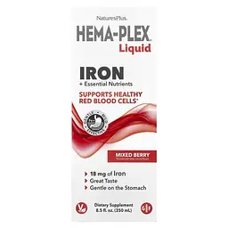 Железо Hema-Plex Liquid Iron + Essential Nutrients 250 ml NaturesPlus vit0005963