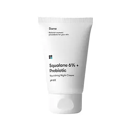Крем для обличчя Sane Squalane 6% + Prebiotic Nourishing Night Cream pH 6.0 Нічний з пребіотиком і скваланом 40 мл (4820266830373)