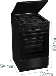 Комбінована плита Gorenje GK5C42BF (FM513D-FPD4B) (7083203) - мініатюра 7