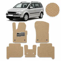 Килимки в салон EVA для Volkswagen Touran I / II 2003-2015 (Металевий підп'ятник) Бежеві 5 шт
