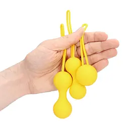 Набір вагінальних кульок Loveline Kegel Ball Exercise Set 3 шт (жовтий) - мініатюра 9