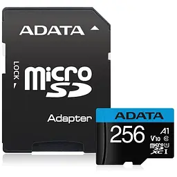 Карта пам'яті ADATA 256GB microSDXC calss 10 UHS-I V10 A1 (AUSDX256GUICL10A1-RA1)