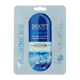 Маска тканинна для обличчя Jigott Hyaluronic Acid Real Ampoule Mask з гіалуроновою кислотою
