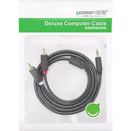 Аудіо кабель Ugreen AV102 3.5 мм Male to 2 RCA Male Audio Cable 3 м сірий (10512)
