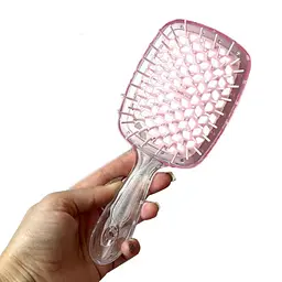 Гребінець щітка для волосся Superbrush Plus Hollow Comb Прозоро-пудровий Прозрачно-пудровый 86242 - мініатюра 2