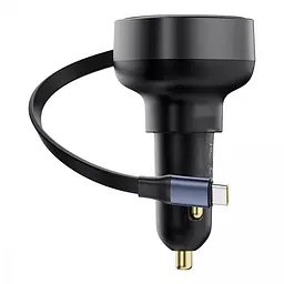 Розгалужувач - подовжувач зарядний в авто Baseus Enjoyment Pro 60 W (1USB-C) + висувний кабель Type-C - мініатюра 5