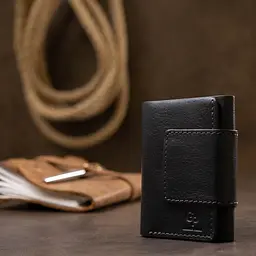 Чоловіче шкіряне портмоне GRANDE PELLE 7х10х1,5 см acs0018638 - мініатюра 6