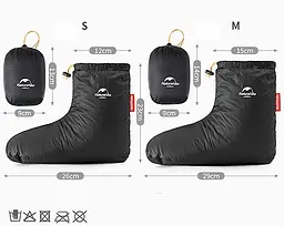 Черевики на гусячому пуху Naturehike NH18S023-T, розмір S, чорні - мініатюра 4