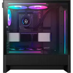 Корпус NZXT H5 Flow RGB Black, без БЖ, для E-ATX, ATX, micro ATX, mini ITX, 1 x 3.5″ відсіків, 2 x 2.5″ відсіків, 2хUSB 3.0/1хType-C, 7 слотів розширення (CC-H52FB-R1) - мініатюра 3