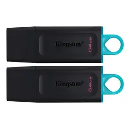 Флеш накопичувач USB 64Gb Kingston DataTraveler Exodia, Black/Teal, USB 3.2 Gen 1, 2 шт у комплекті (DTX/64GB-2P)