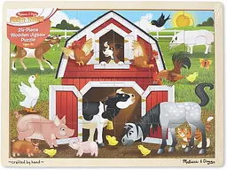 Дерев'яний пазл в рамці Melissa&Doug Ферма, 24 елемента (MD19061) - мініатюра 4
