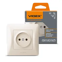 Розетка Videx Binera одинарна кремова (VF-BNSK1-CR)