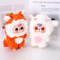 М'яка іграшка сюрприз у стилі Лабубу Baby Three Kawaii пухнастий брелок звірята 3й сезон - мініатюра 7