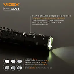 Портативний світлодіодний ліхтарик Videx VLF-A105Z 1200 Lm 5000 K (VLF-A105Z) - мініатюра 11
