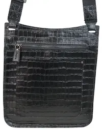 Чоловіча шкіряна сумка Mykhail Ikhtyar 24х26х3 см Чорний (45041 croco black) - мініатюра 6