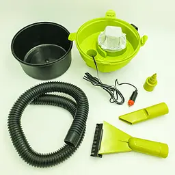 Автомобільний пилосос із функцією насоса 2 в 1 від прикурювача 12В Black Wet & Dry Auto Vacuum Cleaner зелений
