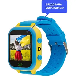 Дитячий смарт-годинник AmiGo GO009 GLORY Camera + LED Blue/Yellow [90706] - мініатюра 4