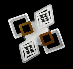 Люстра стельова LED Splendid Ray LK29046/2+2+1, 128W, білий та золото, сучасний стиль, з пультом - мініатюра 2