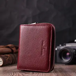 Жіночий гаманець середнього розміру з натуральної шкіри ST Leather 22551 бордовий - мініатюра 9