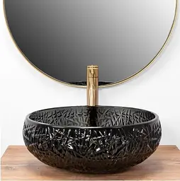 Умивальник Rea Ise 42x42 black (REA-U6660), Глянцева - мініатюра 2