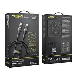 Кабель для заряджання та обміну даними USB Yoki YK-LE17 LED Series Type-C to Lightning 30W 3A/10V 1.2 m Black - мініатюра 2