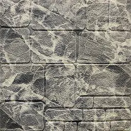 Самоклеюча декоративна 3D панель 3D Loft під камінь чорний мармур 700x700x8мм (154)
