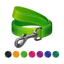 Повідець для собак WAUDOG Nylon Mono світловідбивний, S, Ш 15 мм, Д 200 см, салатовий (46355)
