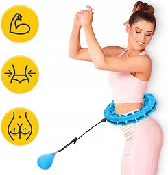 Хула-хуп для схуднення живота з вантажем Intelligent hulahoop Синій, масажний обруч для талії - мініатюра 5