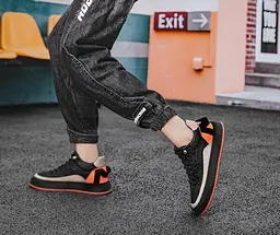 Кеди Grogu Розмір 44 (довжина устілки 275 мм) Black-Orange - мініатюра 2