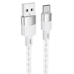 Кабель HOCO X99 Crystal junction silicone charging data cable Type-C 3A 1.2m Сірий