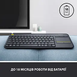 Клавіатура Logitech K400 Plus Touch Wireless Black UA (920-007145) [81156] - мініатюра 8