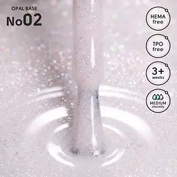 Камуфлююча база для гель-лаку з шимером 02 Opal Base Shelly 12 мл - мініатюра 2